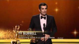 Ty Burrell wins an Emmy for Modern Family at the 2011 Primetime Emmy Awards [upl. by Thormora]