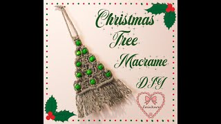 Jak zrobić choinkę metodą makramy z koralikami DIY  Macrame christmas tree with beads DIY [upl. by Adlog]