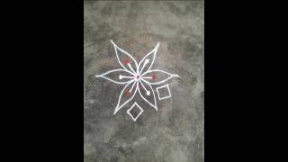 🌹Simple Rangoli🌹Beginners rangoli part 24🌹 [upl. by Yole]