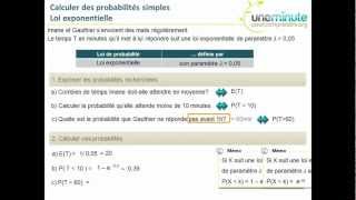 Maths Terminale S  Calculer des probabilités simples avec une loi exponentielle [upl. by Euqininod]