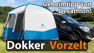 HECKSEITENZELT unter 100€ am Dacia DOKKER 🤑 Quechua Arpenaz Base M von Decathlon REVIEW Vorzelt [upl. by Dyanne]