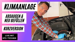 Klimaanlage absaugen amp befüllen im Auto Kurzversion [upl. by Nobile726]