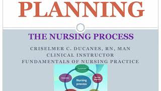 FUNDA LECTURE Planning Phase of Nursing Process [upl. by Belshin112]