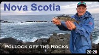 Nova Scotia South Shore Pollock fishing off the rocks on Western Head [upl. by Oynotna]