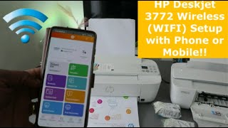 HP Deskjet 3772 Wireless WIFI Setup with Phone or Mobile [upl. by Nyad784]