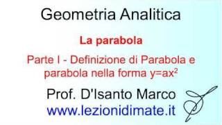 La parabola  Parte I  Equazione della parabola yax2 [upl. by Resee]