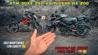 Ktm Duke 250 vs pulsar NS 200 comparison 😐⚡80000rs more than ns 200🔥what extra [upl. by Ardried]