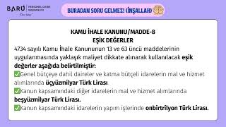 Kamu İhale KanunuMadde8 Eşik Değerler [upl. by Larrej952]