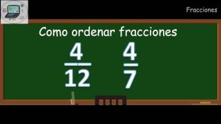 Tutorial ordenar fracciones [upl. by Sneed]