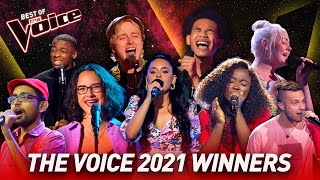 Blind Auditions of every The Voice 2021 winner  Mega Compilation [upl. by Ayifas974]