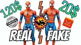 Mafex No 075 SpiderMan Bootleg Vs Original 112 Action Figure Comparison [upl. by Atsirtal]