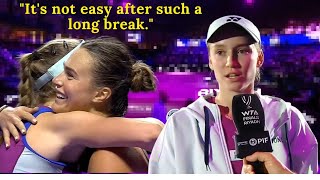 Elena Rybakina Oncourt interview after defeating Aryna Sabalenka  2024 WTA Finals [upl. by Ellenehs659]