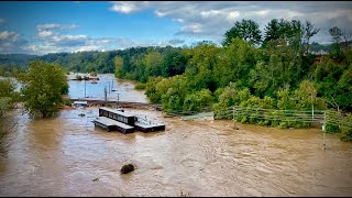 French Broad River Flooding in Asheville  1 Day After Helene [upl. by Jeannine]