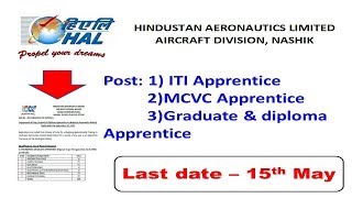 HINDUSTAN AERONAUTICS LIMITED AIRCRAFT DIVISION NASHIK Apprentices [upl. by Marquardt896]