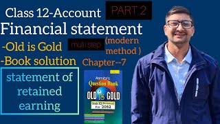 financial statement multi step Class 12 Account  NEB 2082 [upl. by Wooldridge]