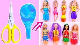 EASY BARBIE DRESS  DIY for Barbies dolls No sew [upl. by Nylacaj450]