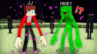 JJ and Mikey Became ENDERMAN MUTANTS in Minecraft Challenge by Maizen [upl. by Cleary]