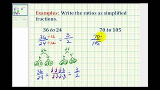 Examples Write a Ratio as a Simplified Fraction [upl. by Puiia]