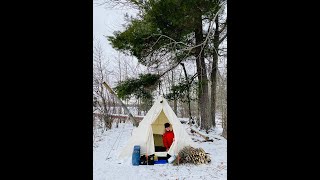 WINTER CAMPING  FALL LAKE CAMPSITE  BOUNDARY WATERS CANOE AREA WILDERNESS [upl. by Marion]