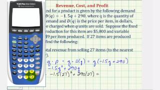 Ex Find Total Revenue Total Cost and Total Profit Functions [upl. by Herzig577]