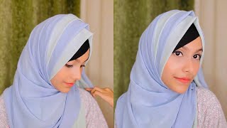 Easy Layer Hijab Tutorial with Two Hijabs  Full Coverage  New Criss Cross Hijab  Noshin Nower [upl. by Rinaldo]