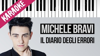 Michele Bravi  Il Diario Degli Errori  Sanremo 2017  Karaoke Piano Con Testo [upl. by Nosrak]