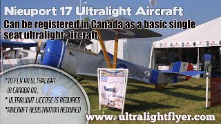 Nieuport 17 Airdrome Aeroplanes Canadian Single Seat Ultralight Aircraft [upl. by Erreipnaej]