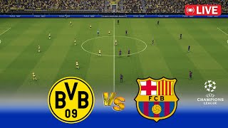 🔴LIVE  Borussia Dortmund vs Barcelona  UEFA Champions League 2425  UCL PES Game Simulation [upl. by Aitercal208]