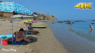 🇪🇸 Nice day at Fuengirola beach Spain  Beach Walk 4K [upl. by Aniar980]