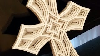 Fretwork cross  scroll saw project [upl. by Farhsa]