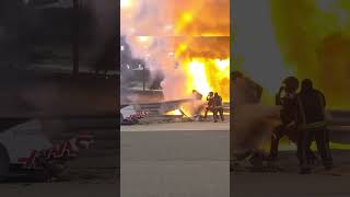 Romain Grosjean was able to walk away from this crash in Bahrain Grand Prix  2020 f1 fypシ゚viral [upl. by Wendalyn600]