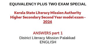 Equivalency Plus Two English Model question paper 2024  A Discussion [upl. by Inahteb]