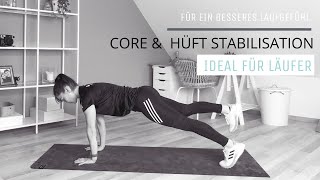 Stabilisation Core amp Hüfte Rumpf Stabilisation  Runners Workout  Läufer Home Workout [upl. by Noicpecnoc]