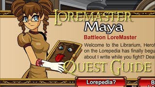 AQW Loremaster Quests  join librarium FULL WALKTHROUGH [upl. by Dorcea649]