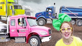 Tow Trucks and Dump Trucks for Kids  Semi Truck Song  Street Sweeper Machines [upl. by Spielman6]