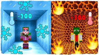 🤘 BÚNKER DE HIELO VS BÚNKER DE FUEGO EN MINECRAFT [upl. by Chickie]