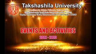 Events and Activities 2022  2023  Anaual Report  Takshashila University  Tindivanam  SAS  SET [upl. by Aleekat154]