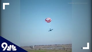 WATCH Plane uses parachute to land after midair collision [upl. by Nodnek]