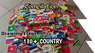 Compilation  Menggambar Bendera Negara Di Dunia  Drawing Flags [upl. by Aicat]