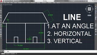 005 DRAW TOOL L LINE COMMAND IN AUTOCAD MAKE LINE AT AN ANGLE HORIZONTAL amp VERTICAL [upl. by Noroj]