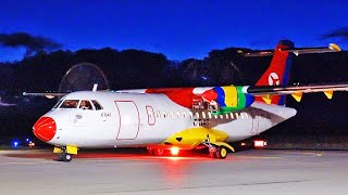 DAT ATR42 320 Evening arrival at Stord airport march 2020 [upl. by Aw]