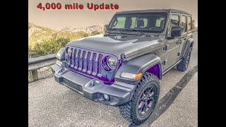 2020 Jeep Willys Edition 4000 mile update First oil change and thoughts so far [upl. by Kwang816]