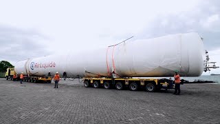 Philippines Ravago Multiaxle CryotankVIE Transport Cranes Rental Hire [upl. by Aener]