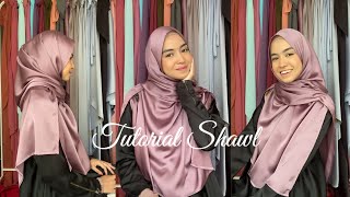 TUTORIAL SHAWL LABUH DEPAN BELAKANG [upl. by Eninnaej]