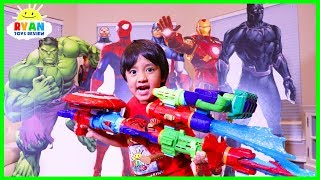 Marvel Avengers Infinity War Superhero Toys Hide and Seek with Ryan ToysReview [upl. by Idnew]