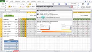 Excel 2010 Feiertage amp Wochenenden im Dienstplan darstellen mit bedingter Formatierung [upl. by Lek920]