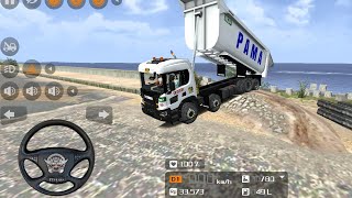 Dumpper truck scania muatan batu offroad‼️ driving heavy truck offroad gamebussid [upl. by Adilem]