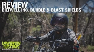 Biltwell Motorcycle Helmet Bubble Shield amp Blast Shield Review at LowbrowCustomscom [upl. by Eustache]