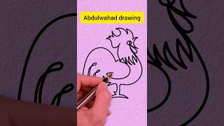 Amazing Rooster Art funny rooster chicken animals shortsfeed birddrawing artpainting art [upl. by Notneb]