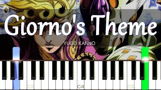 Giornos Theme  Yugo Kanno Piano Tutorial  SHEET MUSIC  MIDI 🔥 [upl. by Ardua]